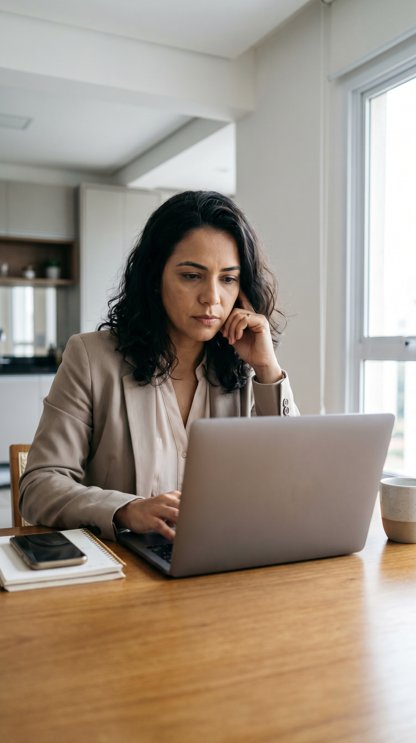 Real estate agent reviewing ad performance